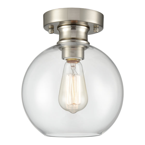 Glass Globe Shade Ceiling Light Fixture Brushed Nickel Flush Mount Ceiling Lights